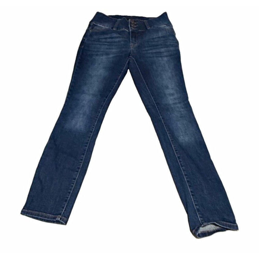 Simple Society Slim Straight Jeans Size 7/28 Dark Wash Blue Denim Stretch 5-Pkt